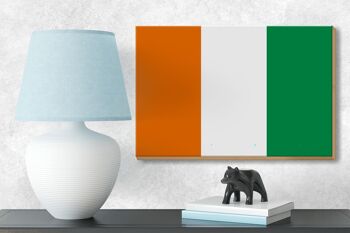 Panneau en bois drapeau Côte d'Ivoire 18x12 cm Drapeau Côte d'Ivoire décoration 3