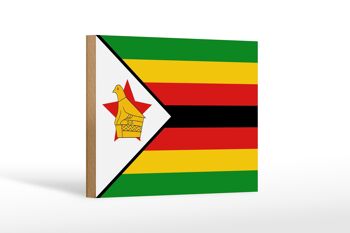 Panneau en bois drapeau du Zimbabwe 18x12 cm Décoration drapeau du Zimbabwe 1