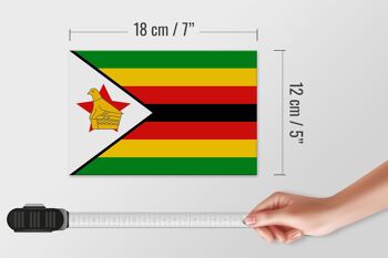 Panneau en bois drapeau du Zimbabwe 18x12 cm Décoration drapeau du Zimbabwe 4