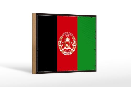 Holzschild Flagge Afghanistans 18x12 cm Retro Afghanistan Dekoration