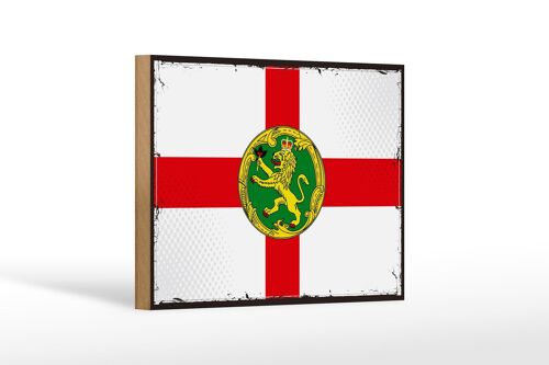 Holzschild Flagge Alderney 18x12 cm Retro Flag Alderney Dekoration
