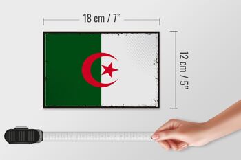 Panneau en bois drapeau de l'Algérie 18x12 cm drapeau rétro décoration Algérie 4