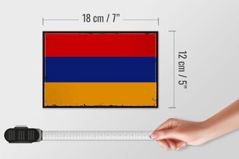 Panneau en bois drapeau Arménie 18x12 cm Décoration rétro drapeau de l'Arménie 4