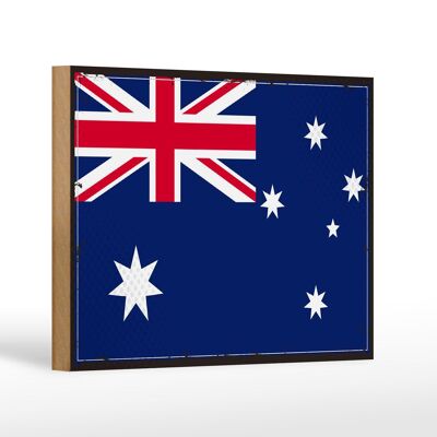Cartello in legno Bandiera Australia 18x12 cm Decorazione bandiera retrò Australia