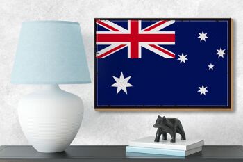 Drapeau en bois de l'australie, 18x12 cm, drapeau rétro, décoration de l'australie 3