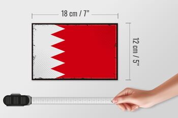 Panneau en bois Drapeau de Bahreïn 18x12 cm Drapeau rétro de Bahreïn Décoration 4