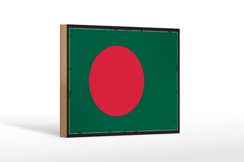 Holzschild Flagge Bangladesch 18x12 cm Retro Bangladesh Dekoration