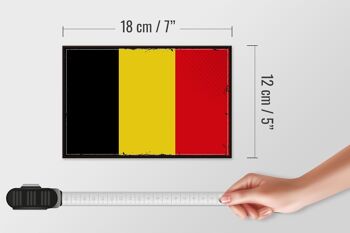 Panneau en bois drapeau de la Belgique 18x12 cm Décoration rétro drapeau de la Belgique 4