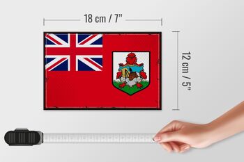 Panneau en bois drapeau des Bermudes 18x12 cm, drapeau rétro des Bermudes, décoration 4