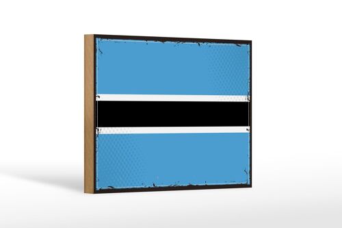 Holzschild Flagge Botswanas 18x12cm Retro Flag of Botswana Dekoration