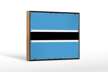 Panneau en bois drapeau du Botswana 18x12cm, drapeau rétro du Botswana, décoration 1