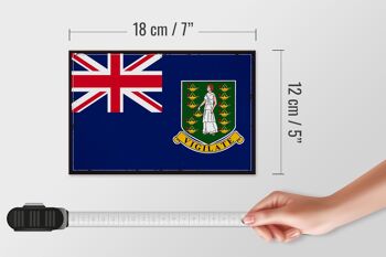 Panneau en bois drapeau des îles Vierges britanniques, 18x12 cm, décoration rétro 4