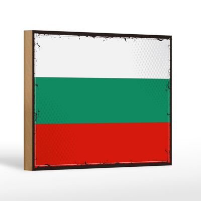 Cartello in legno Bandiera della Bulgaria 18x12 cm Decorazione bandiera retrò della Bulgaria