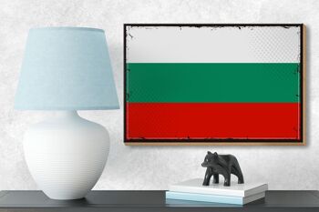 Panneau en bois drapeau de la Bulgarie 18x12 cm, drapeau rétro, décoration de la Bulgarie 3