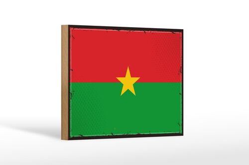 Holzschild Flagge Burkina Fasos 18x12cm Retro Burkina Faso Dekoration