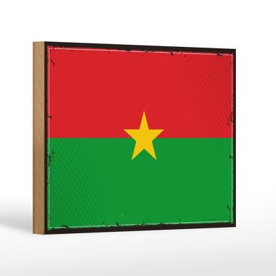 Letrero de madera bandera de Burkina Faso 18x12cm decoración retro Burkina Faso