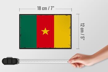 Panneau en bois drapeau du Cameroun 18x12 cm Décoration rétro drapeau du Cameroun 4