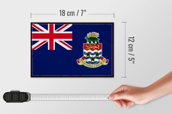 Panneau en bois drapeau des îles Caïmans, 18x12 cm, décoration rétro 4