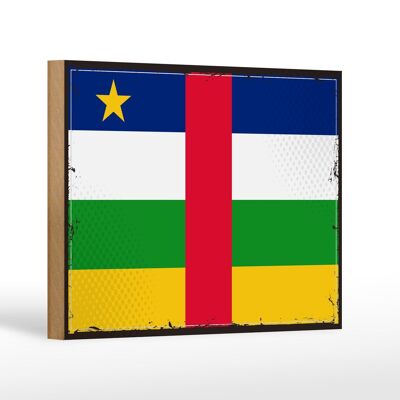 Panneau en bois drapeau République Centrafricaine 18x12 cm décoration R