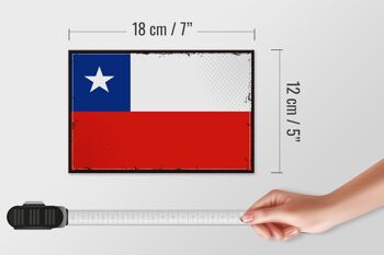 Panneau en bois drapeau du Chili 18x12 cm, drapeau rétro du Chili, décoration 4