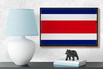 Panneau en bois drapeau du Costa Rica 18x12 cm décoration rétro Costa Rica 3