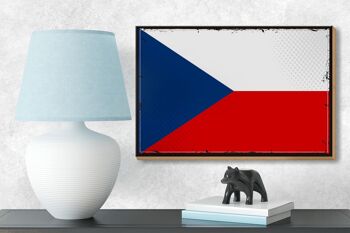 Panneau en bois drapeau de la république tchèque, 18x12cm, décoration rétro de la république tchèque 3