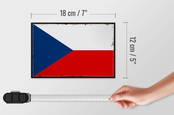 Panneau en bois drapeau de la république tchèque, 18x12cm, décoration rétro de la république tchèque 4