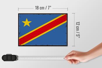 Panneau en bois drapeau RD Congo 18x12 cm Décoration rétro Congo démocratique 4