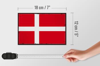 Panneau en bois drapeau du Danemark 18x12 cm, drapeau rétro du Danemark, décoration 4