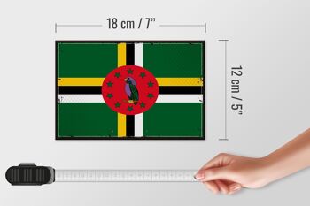 Panneau en bois drapeau de la Dominique 18x12cm, drapeau rétro de la Dominique, décoration 4