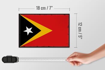 Drapeau en bois du Timor oriental, 18x12 cm, drapeau rétro, décoration du Timor oriental 4