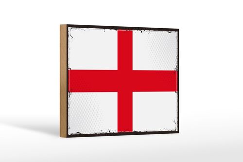 Holzschild Flagge Englands 18x12 cm Retro Flag of England Dekoration