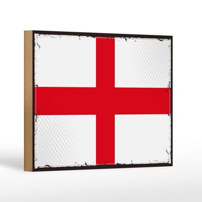 Cartel de madera Bandera de Inglaterra 18x12 cm Decoración Retro Bandera de Inglaterra
