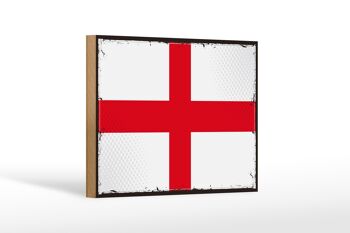 Panneau en bois Drapeau de l'Angleterre 18 x 12 cm Décoration rétro Drapeau de l'Angleterre 1