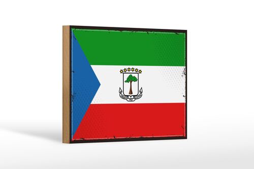 Holzschild Flagge Äquatorialguineas 18x12 cm Retro Flag Dekoration