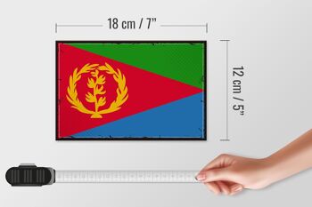 Panneau en bois drapeau de l'Érythrée 18x12 cm, drapeau rétro de l'érythrée, décoration 4