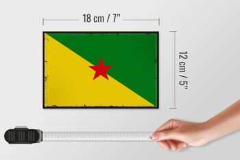 Panneau en bois drapeau Guyane française 18x12 cm décoration drapeau rétro 4
