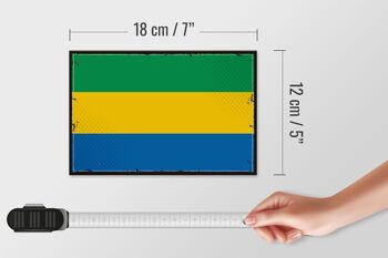 Panneau en bois drapeau du Gabon 18x12 cm Décoration rétro drapeau du Gabon 4