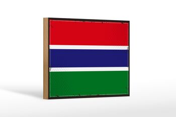 Panneau en bois drapeau de la Gambie, 18x12cm, drapeau rétro de la Gambie, décoration 1