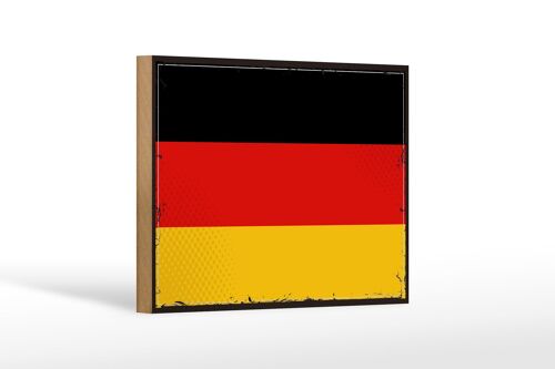 Holzschild Flagge Deutschlands 18x12 cm Retro Flag Germany Dekoration