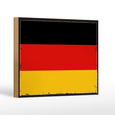 Holzschild Flagge Deutschlands 18x12 cm Retro Flag Germany Dekoration