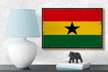 Panneau en bois drapeau du Ghana 18x12 cm, drapeau rétro du Ghana, décoration 3