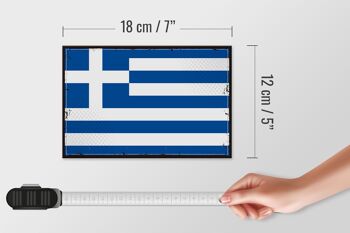 Panneau en bois drapeau de la Grèce 18x12 cm, drapeau rétro, décoration de la Grèce 4