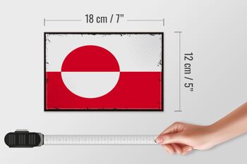 Panneau en bois drapeau du Groenland 18x12 cm, drapeau rétro, décoration du Groenland 4