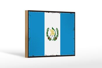 Panneau en bois drapeau du Guatemala 18x12 cm drapeau rétro décoration Guatemala 1