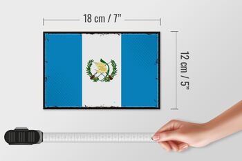 Panneau en bois drapeau du Guatemala 18x12 cm drapeau rétro décoration Guatemala 4