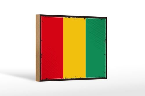 Holzschild Flagge Guineas 18x12 cm Retro Flag of Guinea Dekoration