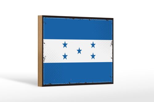 Holzschild Flagge Honduras 18x12 cm Retro Flag of Honduras Dekoration