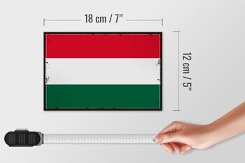 Panneau en bois drapeau de la Hongrie 18x12 cm, décoration rétro drapeau de la Hongrie 4