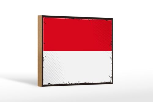 Holzschild Flagge Indonesiens 18x12cm Retro Flag Indonesia Dekoration